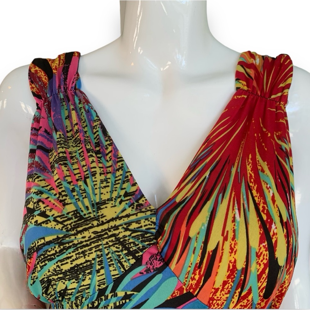 Touch Express Multicolored Feather Print Sundress… - image 7
